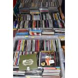 THREE BOXES OF CDS AND AUDIO CASSETTES, audio cassettes include four of the Harry Potter series,