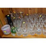 A QUANTITY OF CERAMICS AND GLASSWARE, to include Stuart cut glass: suites of six whisky glasses,