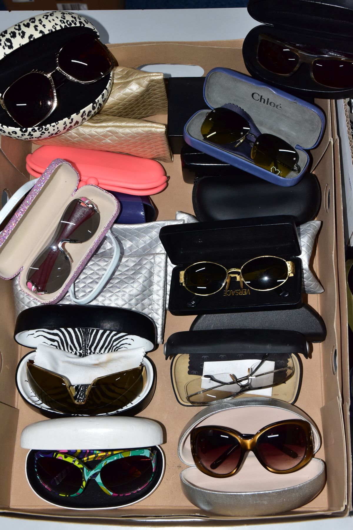 TWO BOXES OF COSTUME JEWELLERY AND SUNGLASSES, to include a box of assorted sunglasses in various - Image 2 of 6