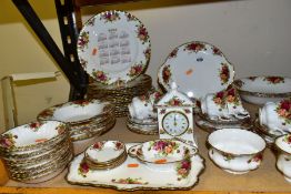 ROYAL ALBERT OLD COUNTRY ROSES PART DINNER SERVICE, ETC, comprising teapot (seconds), coffee pot,