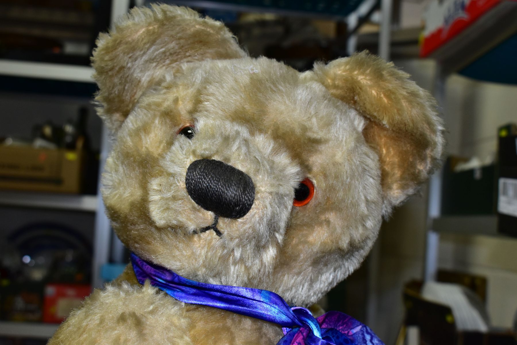 A CHAD VALLEY GOLDEN PLUSH TEDDY BEAR, plastic amber and black eyes, vertically stitched nose, - Image 2 of 4