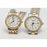 TWO LADIES 'LONGINES' QUARTZ WRISTWATCHES, the first with a round white dial signed 'Longines',