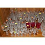 A QUANTITY OF GLASSWARE to include a suite of six Waterford cut glass lemonade glasses, six