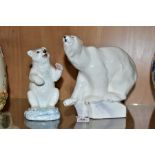 A WEDGWOOD & CO LTD ROY SMITH FIGURE OF A POLAR BEAR STANDING ON ICE, printed marks to base,