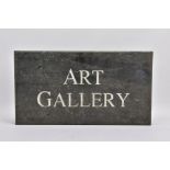 A MID 20TH CENTURY ART GALLERY SIGN, originally from Lands End Cornwall, measures 25cm x 46cm