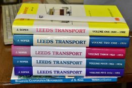 A COMPLETE SET OF THE FIVE VOLUMES OF LEEDS TRANSPORT BY J.SOPER, as published by the Leeds