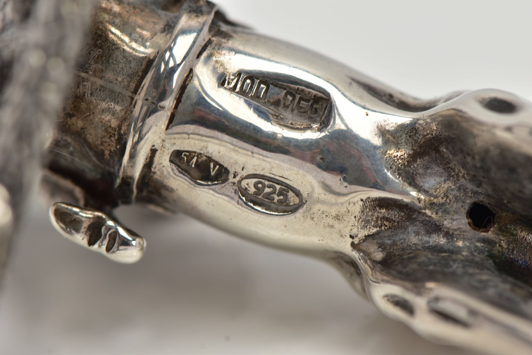 A SILVER SMALL HORSE AND JOCKEY ORNAMENT, measuring approximately 50mm in length x 70mm in height, - Image 7 of 7
