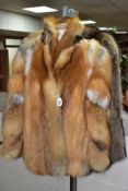 THREE LADIES FUR COATS, comprising a red fox fur jacket, 54cm across the back x 68cm long, a