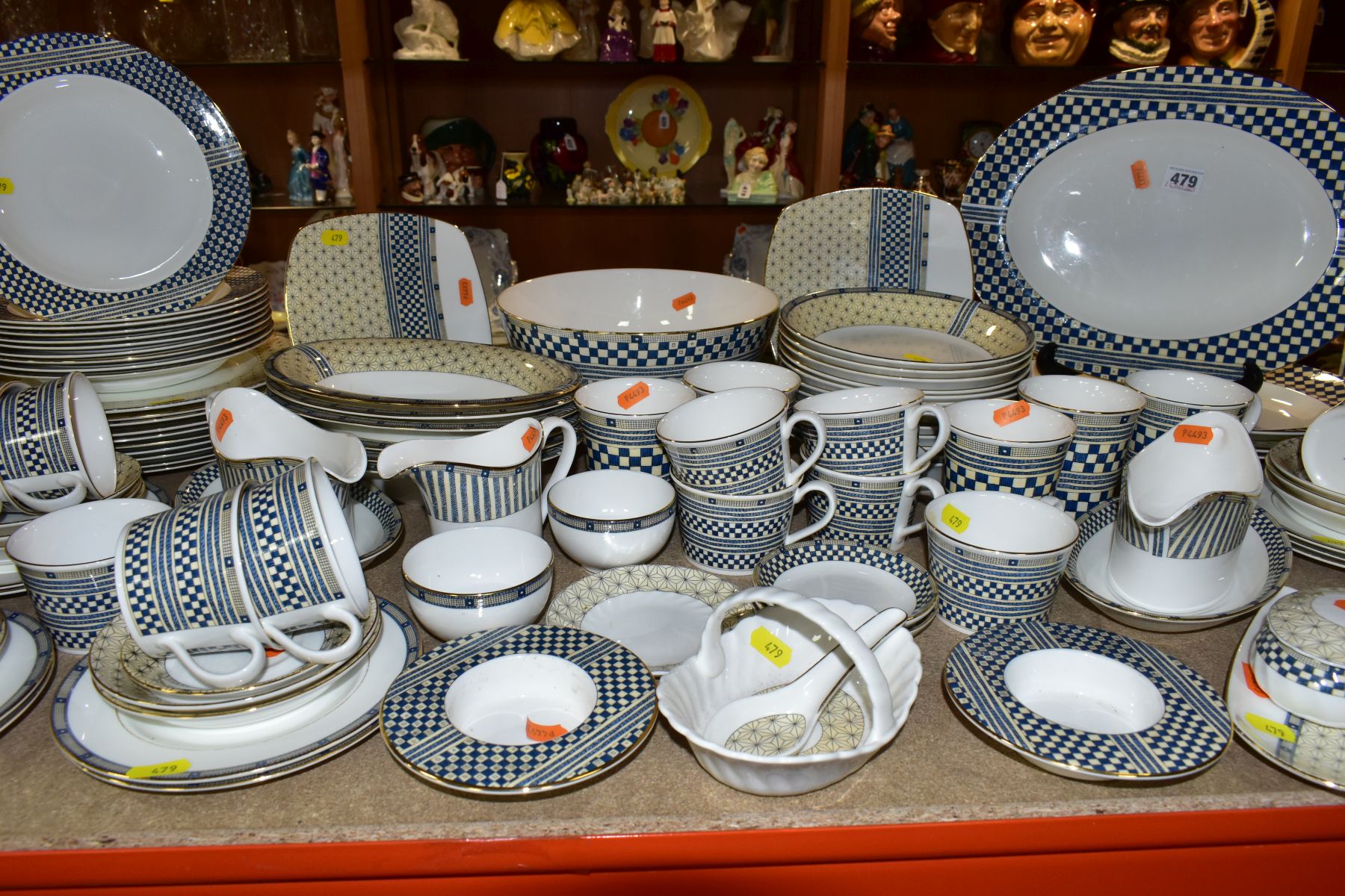 WEDGWOOD 'SAMURAI' DINNER WARES, comprising four meat plates, lengths 39cm x 2 and 35.5cm x 2,