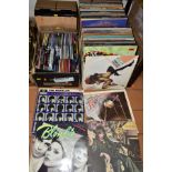 APPROXIMATELY 120 LP'S, A BOX OF CD'S AND DVD'S AND CD STORAGE DRAWERS, the LP's to include The