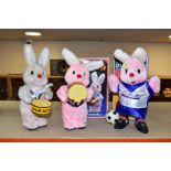 THREE DURACELL BUNNIES, comprising a boxed 'Drumming Bunny', approximate height 33cm, a boxed '