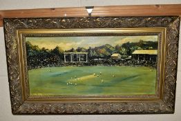 1926 FIFTH TEST - OVAL, an oil on canvas depicting a cricket match at the Oval, unsigned, titled