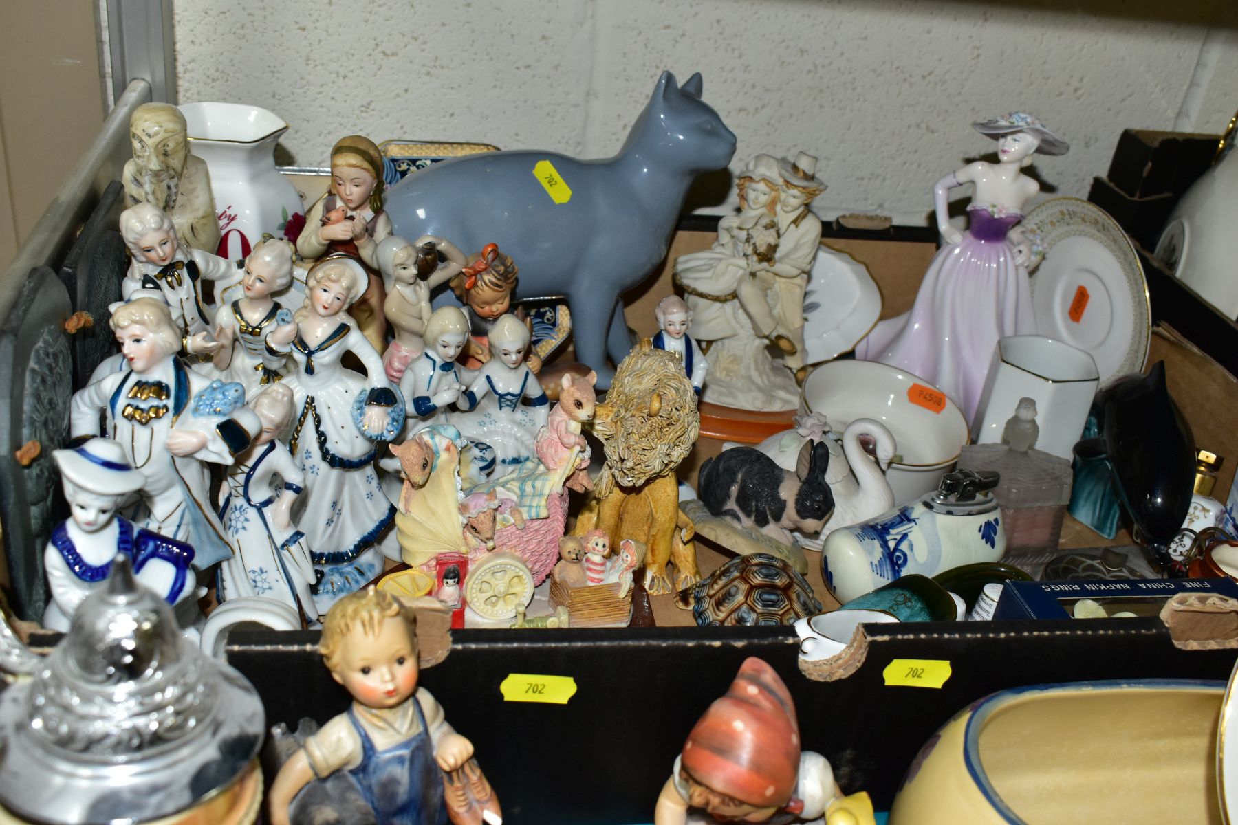 FOUR BOXES AND LOOSE OF CERAMICS, including a Prinknash pottery jug and bulbous vase, three - Image 4 of 9