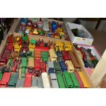 A QUANTITY OF UNBOXED AND ASSORTED PLAYWORN DIECAST VEHICLES, Dinky, Corgi, Matchbox, Crescent and