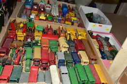 A QUANTITY OF UNBOXED AND ASSORTED PLAYWORN DIECAST VEHICLES, Dinky, Corgi, Matchbox, Crescent and