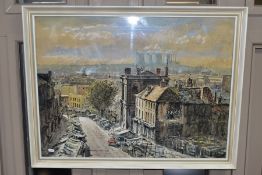 R W DICKENS (BRITISH 20TH CENTURY) 'WALSALL TOWN' a view across the Midlands town with Birchills