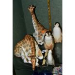 A GROUP OF USSR LOMONOSOV FIGURES, comprising two Penguins, tallest height 16cm, a Sea Lion and