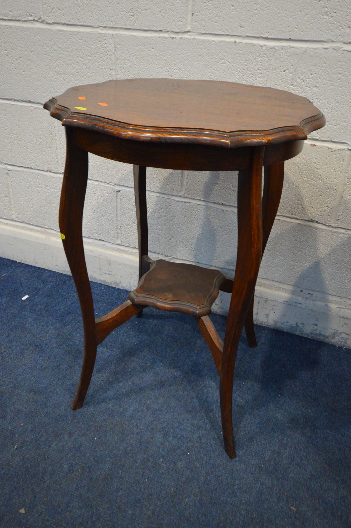 AN EDWARDIAN MAHOGANY OCTAGANAL OCCASSIONAL TABLE, on turned supports united by a central finial, on - Image 3 of 3