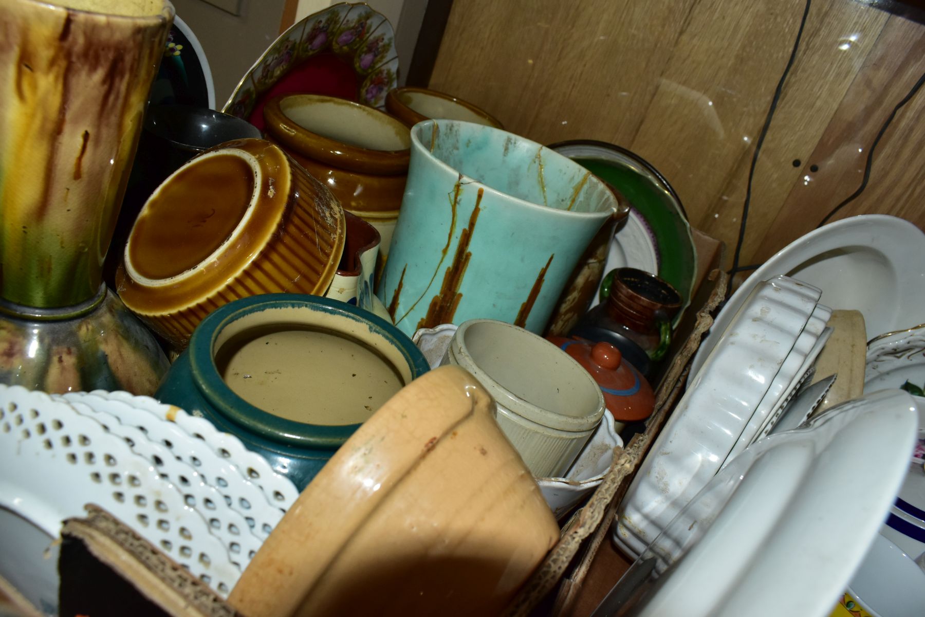 FIVE BOXES OF ASSORTED CERAMICS, including Sylvac dogs and rabbit, s.d, a Szeiler Corgi dressed in - Image 4 of 6