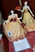 TWO ROYAL WORCESTER FIGURES, 'ROMANY BALL' limited edition 276/500 modelled by Richard Moore (