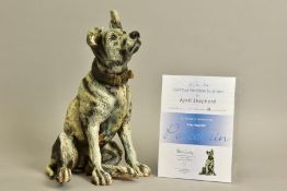 APRIL SHEPHERD (BRITISH CONTEMPORARY) 'EVER HOPEFUL' an artist proof sculpture of a dog 23/30,