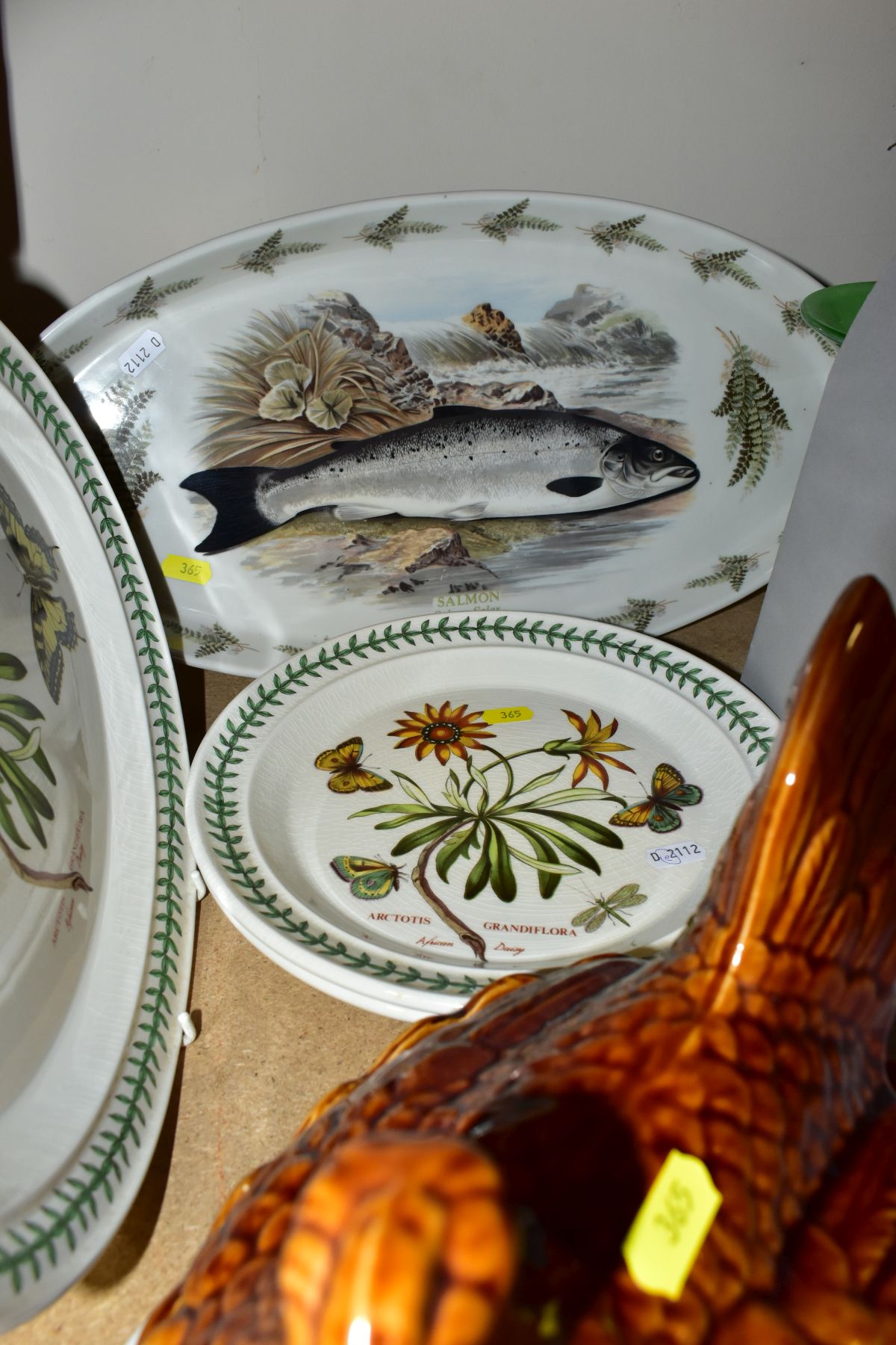 SIX PORTMEIRION PLATES AND PLATTERS AND A PORTMEIRION TREACLE GLAZED CHICKEN EGG BASKET, the - Image 6 of 6