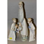 THREE LLADRO FIGURES, comprising Girl with Booklet No 4501 designed by Fulgencio Garcia, height