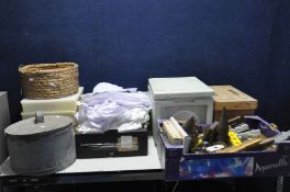 A COLLECTION OF BEE KEEPING EQUIPMENT including Nuc Boxes, Feeders, Smokers, Tools, Bee suits and