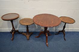 A COLLECTION OF OCCASSIONAL TABLES to include a Victorian mahogany circular tripod table with