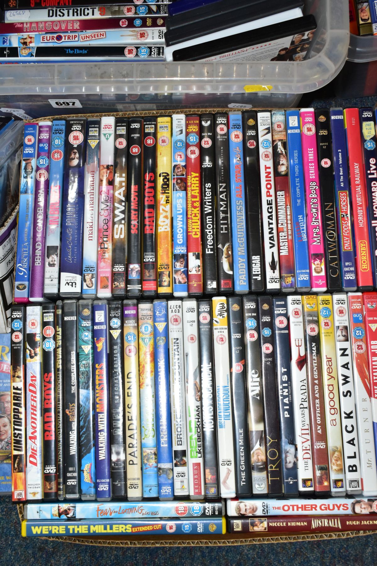 NINE BOXES OF DVD'S, ETC, to include films - Hellboy, Safe House, Hitch, Kings Speech, Black Hawk - Image 3 of 11