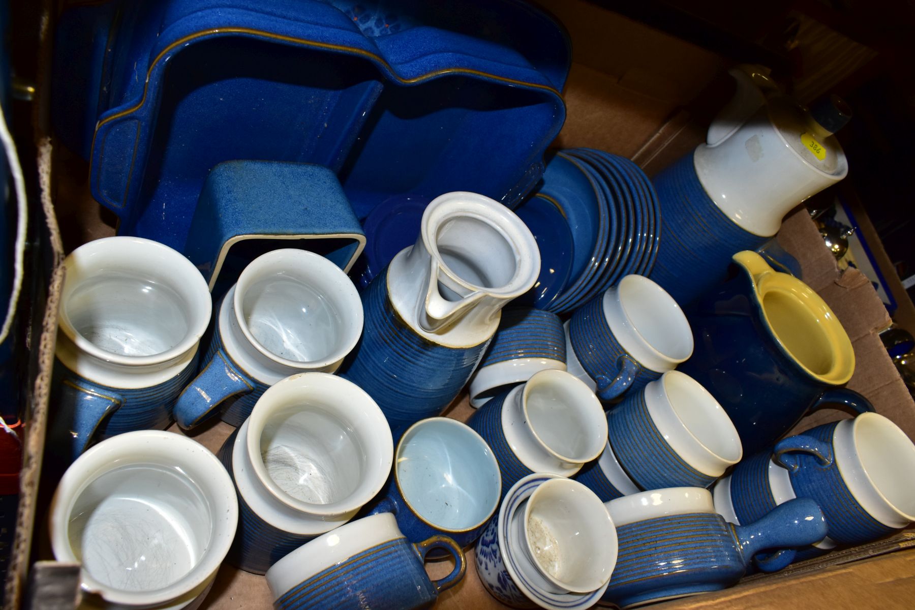 TWO BOXES OF DENBY POTTERY DINNER AND TEAWARES, assorted quantities and patterns, including - Image 3 of 5