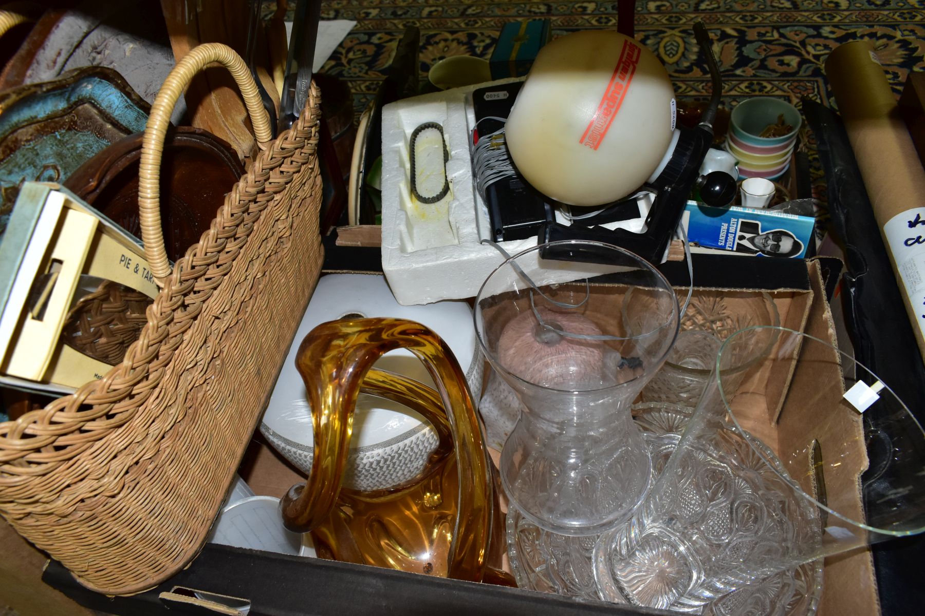 THREE BOXES AND LOOSE CERAMICS, GLASSWARE, PICTURES, COLLECTABLES, etc, including a Capodimonte - Image 7 of 9