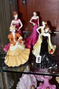 FIVE COALPORT FIGURES, comprising three from Sentiments 'Rendezous', 'special Occasion' and '