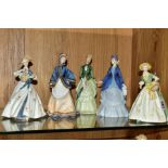 FIVE ROYAL WORCESTER FIGURES, comprising four from four seasons 'Spring Morn', 'Summers Day', '