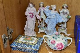 SIX CERAMIC ITEMS OF WEDGWOOD, FRANZ, ETC, comprising two Wedgwood figures from The Classical