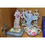 SIX CERAMIC ITEMS OF WEDGWOOD, FRANZ, ETC, comprising two Wedgwood figures from The Classical