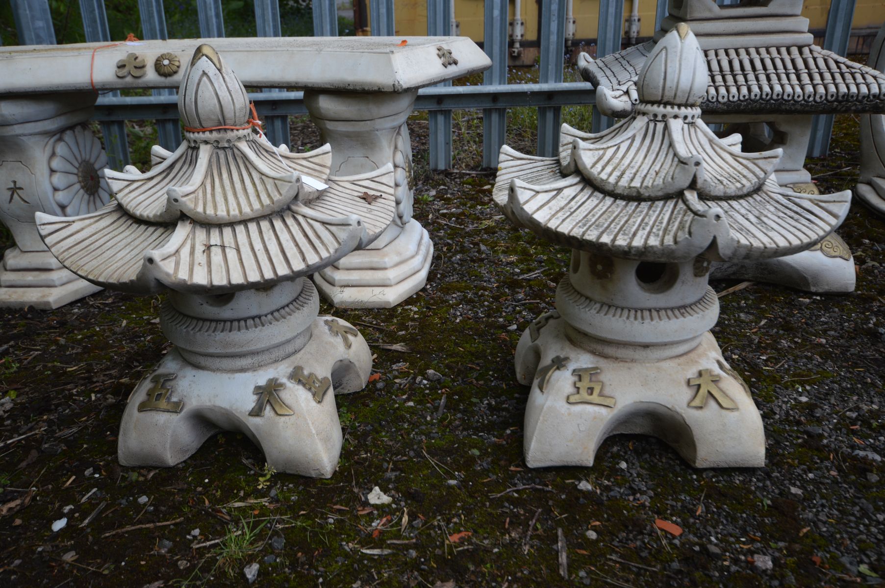 A PAIR OF COMPOSITE JAPANESE PAGODA'S