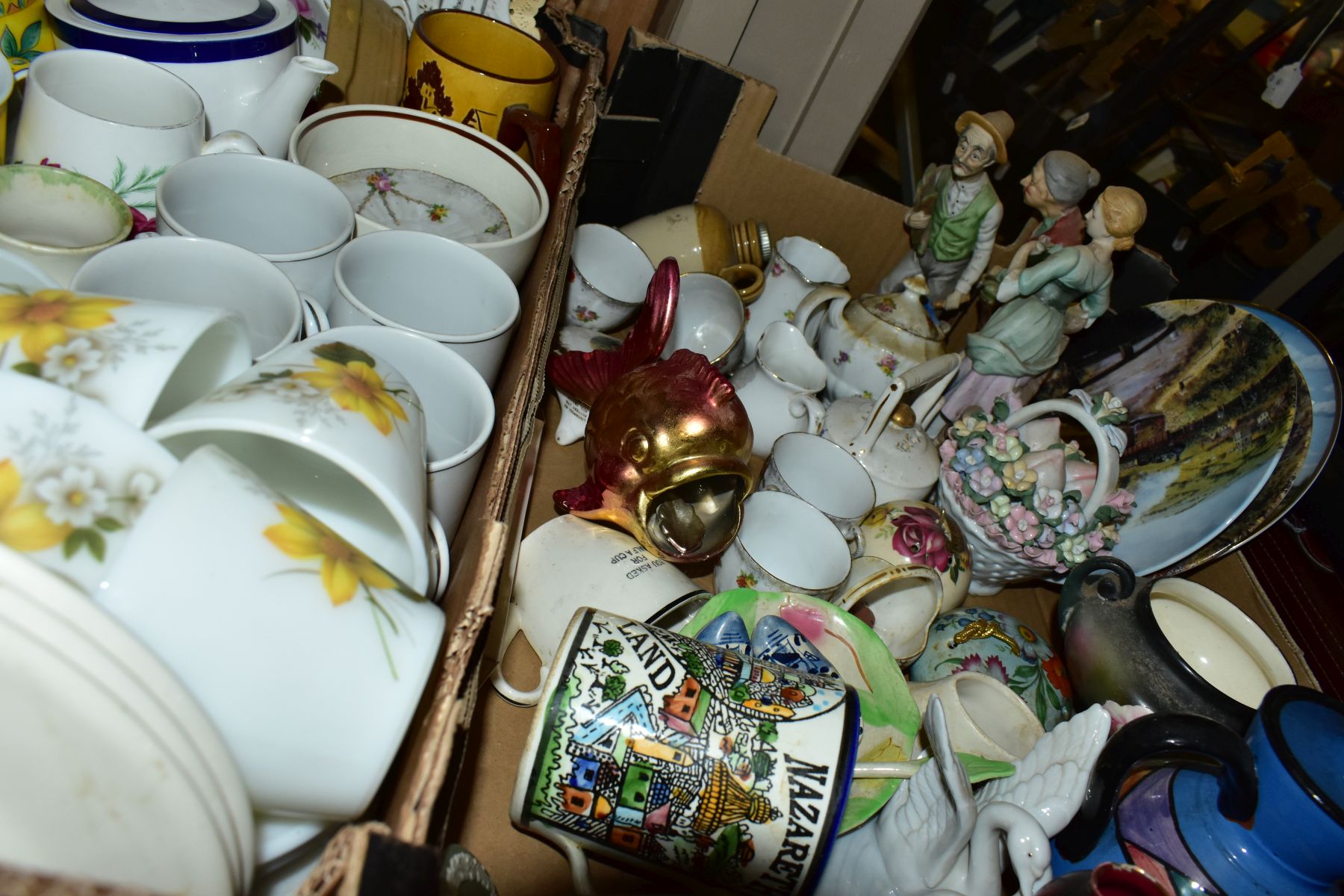 FIVE BOXES OF ASSORTED CERAMICS, including Sylvac dogs and rabbit, s.d, a Szeiler Corgi dressed in - Image 6 of 6