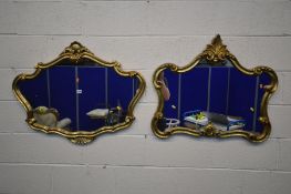 TWO LATE 20TH CENTURY FRENCH STYLE GILT WALL MIRRORS