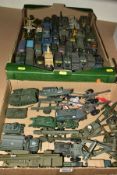 A COLLECTION OF UNBOXED AND ASSORTED DIECAST MILITARY VEHICLE MODELS, to include Corgi, matchbox,