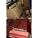 THREE BOXES AND LOOSE BOOKS, PICTURES, TREEN, etc, including a turned wooden truncheon, length 45cm,