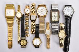 A BAG OF ASSORTED LADIES AND GENT'S WRISTWATCHES, mostly quartz movements, with names such as '
