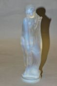 LUCILLE SEVIN - ETLING, an Art Deco style opalescent glass figure of a female nude with long flowing