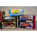 FIVE BOXED MODERN 1/18 SCALE DIECAST MODELS, Burago Disney collection Mickey Mouse Volkswagen