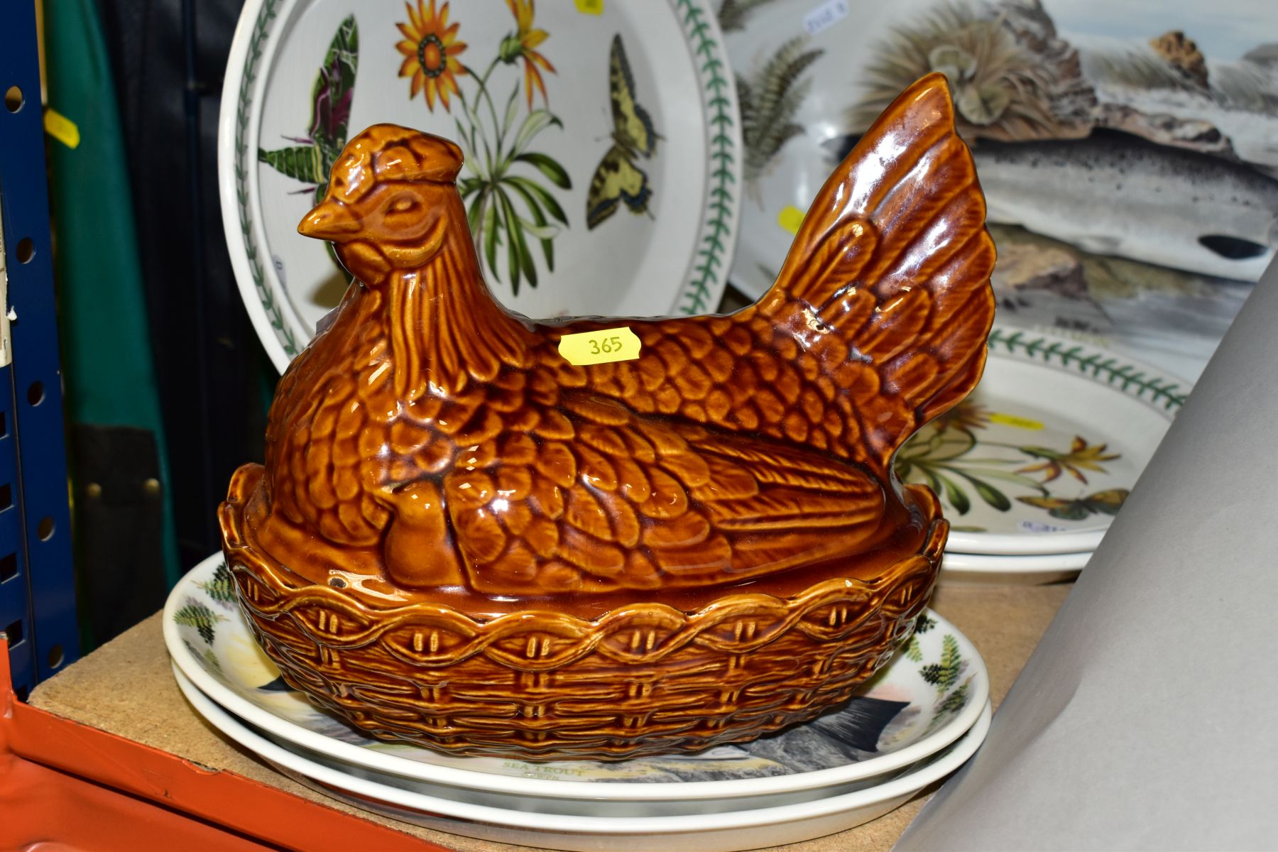SIX PORTMEIRION PLATES AND PLATTERS AND A PORTMEIRION TREACLE GLAZED CHICKEN EGG BASKET, the - Image 5 of 6