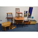A COLLECTION OF OCCASIONAL FURNITURE, to include a pine nest of three tables, mid 20th century
