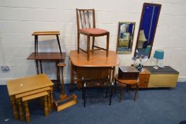 A COLLECTION OF OCCASIONAL FURNITURE, to include a pine nest of three tables, mid 20th century