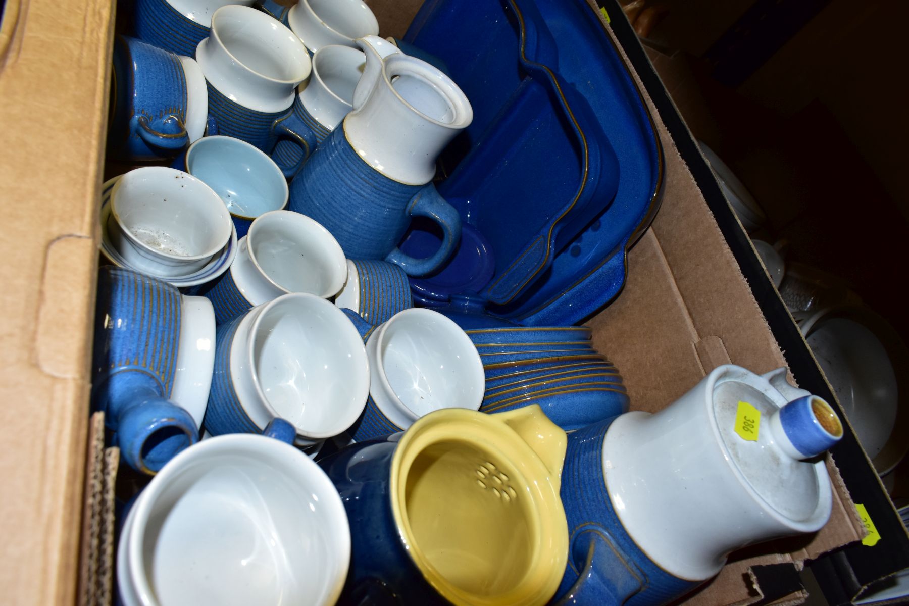 TWO BOXES OF DENBY POTTERY DINNER AND TEAWARES, assorted quantities and patterns, including - Image 2 of 5