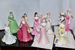 ELEVEN SMALL COALPORT FIGURES, comprising six My Fair Ladies all with certificates 'Lady Eliza',