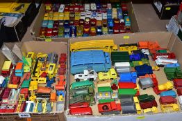 A QUANTITY OF UNBOXED AND ASSORTED PLAYWORN DIECAST VEHICLES, majority are Matchbox 1-75, Corgi
